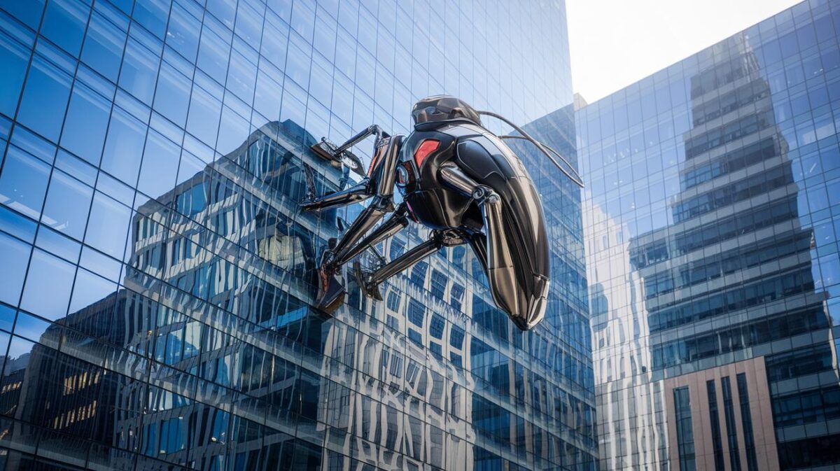 Ce robot laveur de vitres grimpe les immeubles comme un insecte géant, voici son prix contre tout attente